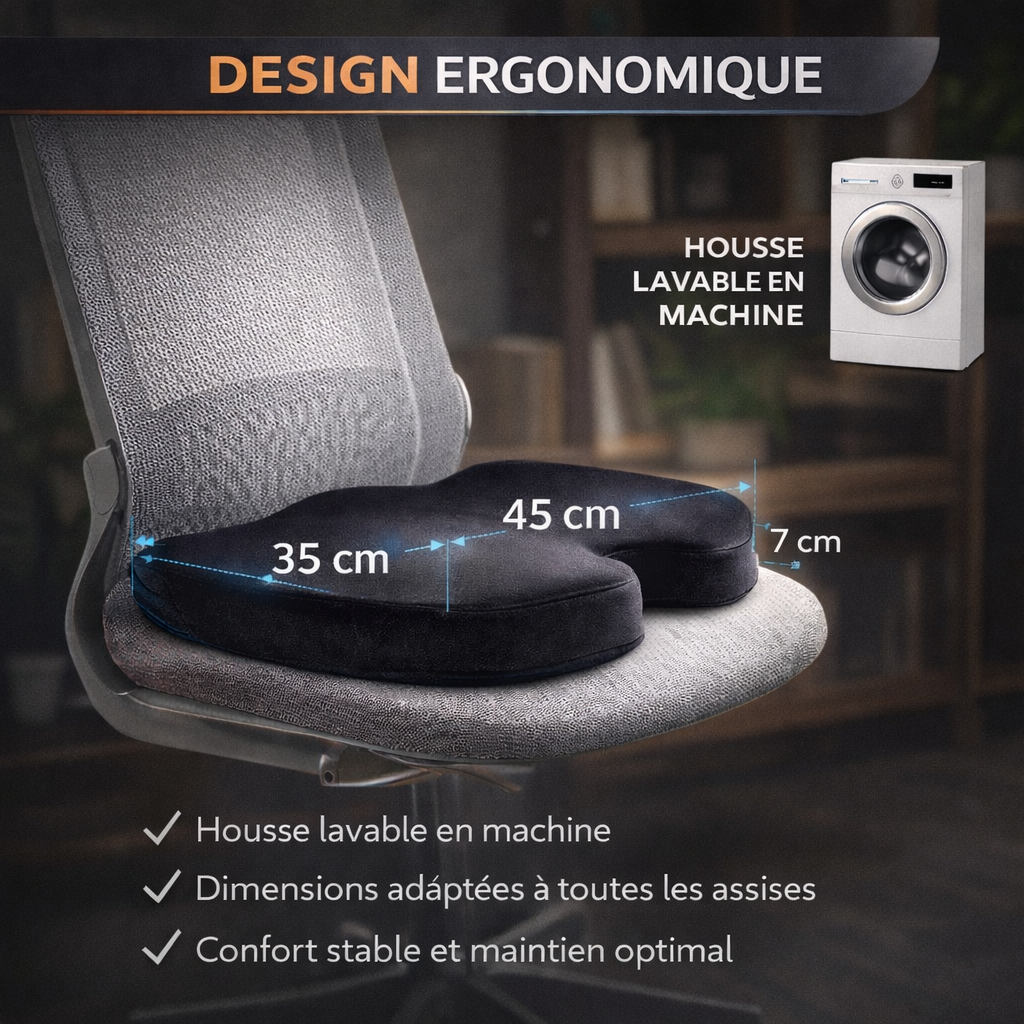 Coussin ergonomique mémoire de forme - confort longue durée